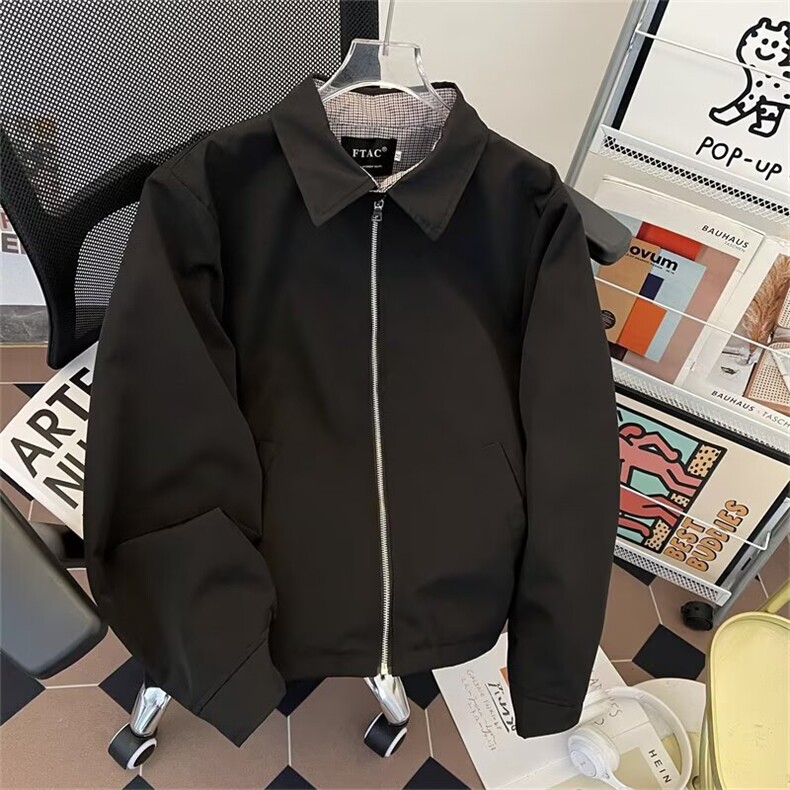 男士商务休闲纯色简约翻领宽松休闲夹克外套男潮2091P68,男装夹克,星座410-2