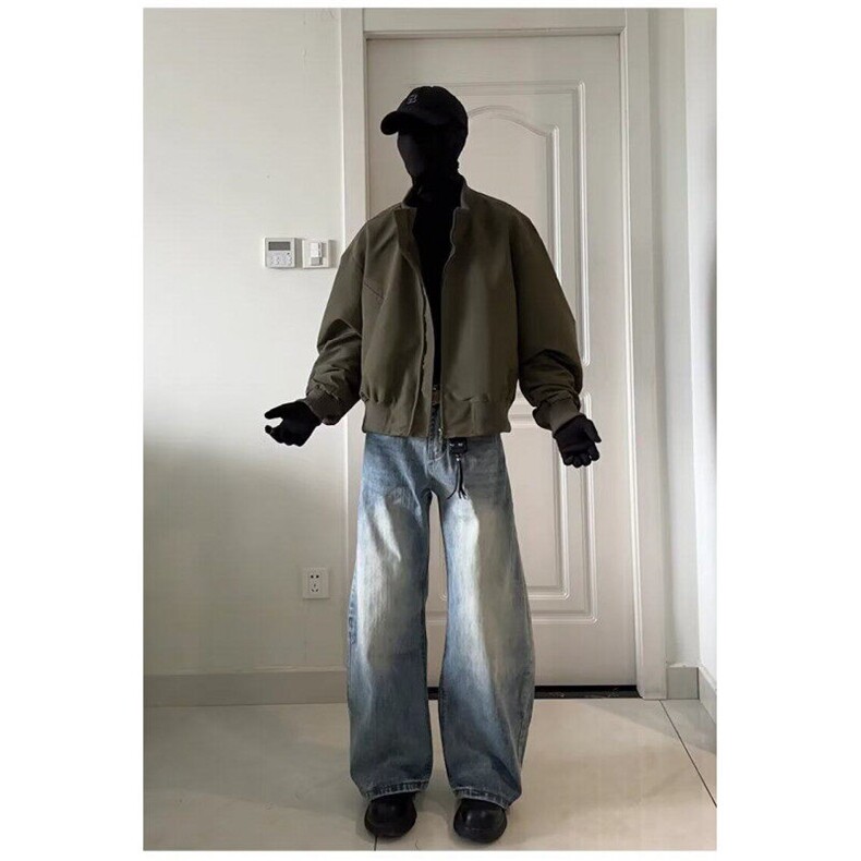 春季新款美式高街廊形飞行夹克复古外套男百搭休闲情侣棒球服上衣,男装夹克,星座506A