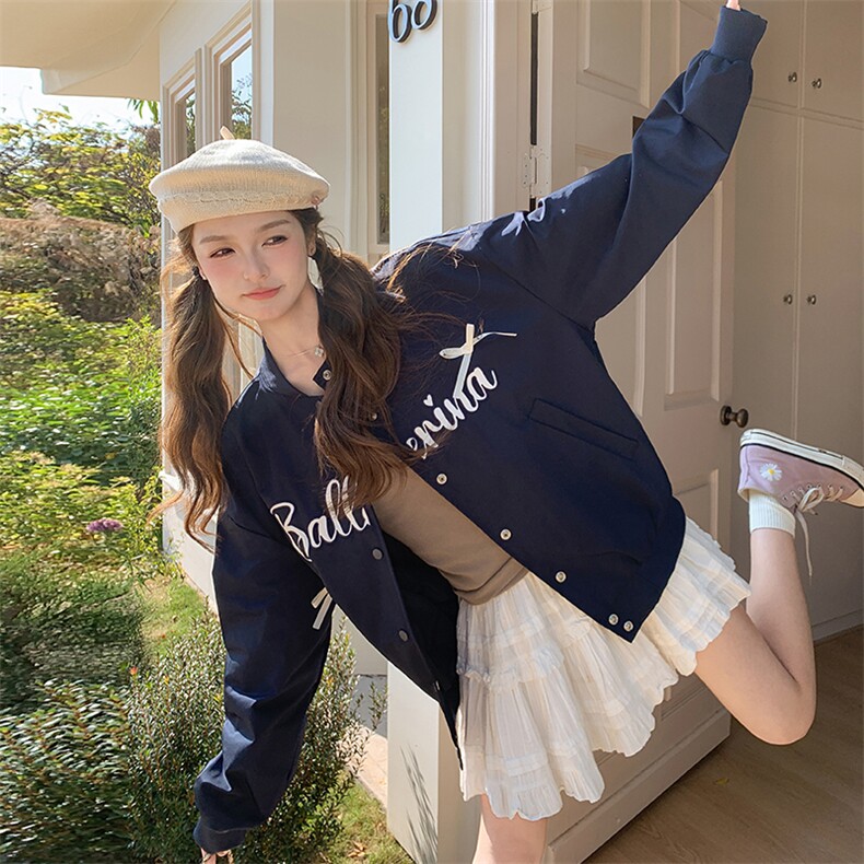 大货藏青色棒球服2C309-2503-p125-k178,女装短外套,2C309