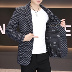 秋季新款高品质西装领夹克男休闲百搭外套上衣N7909-P100，男装夹克，星座310B-3