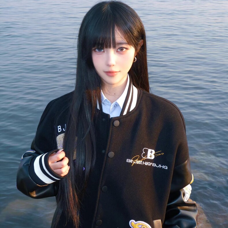 美式高街字母刺绣棒球服外套男女春秋款外套潮情侣装夹克上衣潮牌,男装夹克,星座218-8