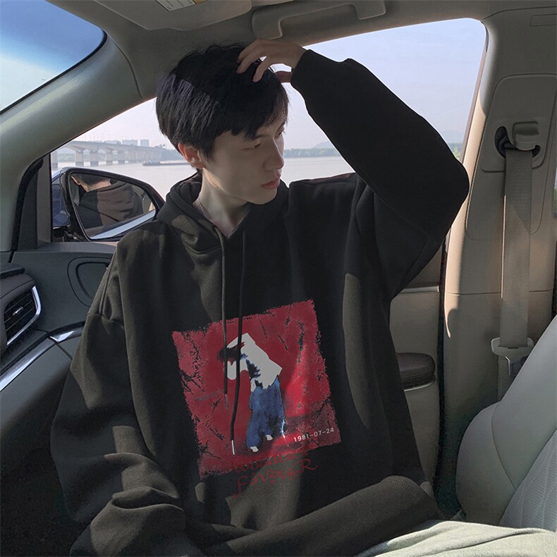 抖音得物供货可提供视频秋冬重磅美式宽松连帽卫衣DL2077,男装卫衣,电商A486