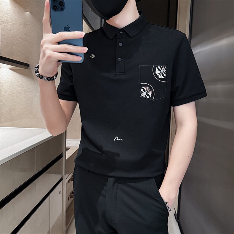2025夏季新款帅气刺绣短袖T恤翻领Polo衫32552-P58,男装T恤,电商D342