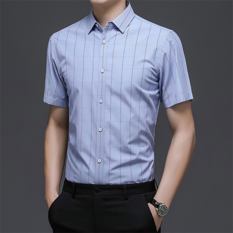 AD22100钱塘2020-3夏季男士精品格子短袖衬衫P60,男装衬衫,钱塘207-3