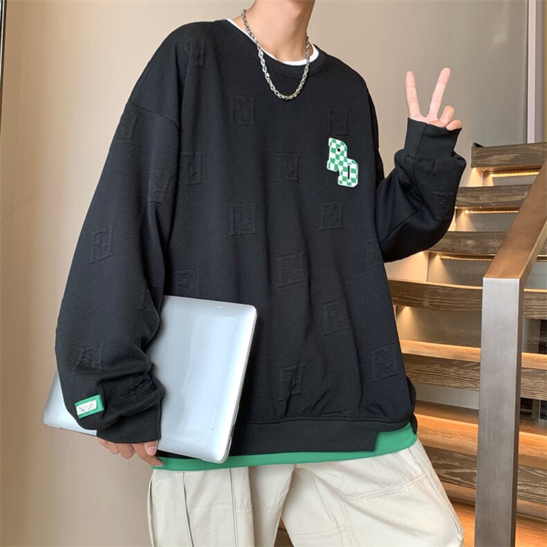 2025秋新款宽松休闲港风oversize情侣套头卫衣B266-Y602-P60,男装卫衣,星座B257-1