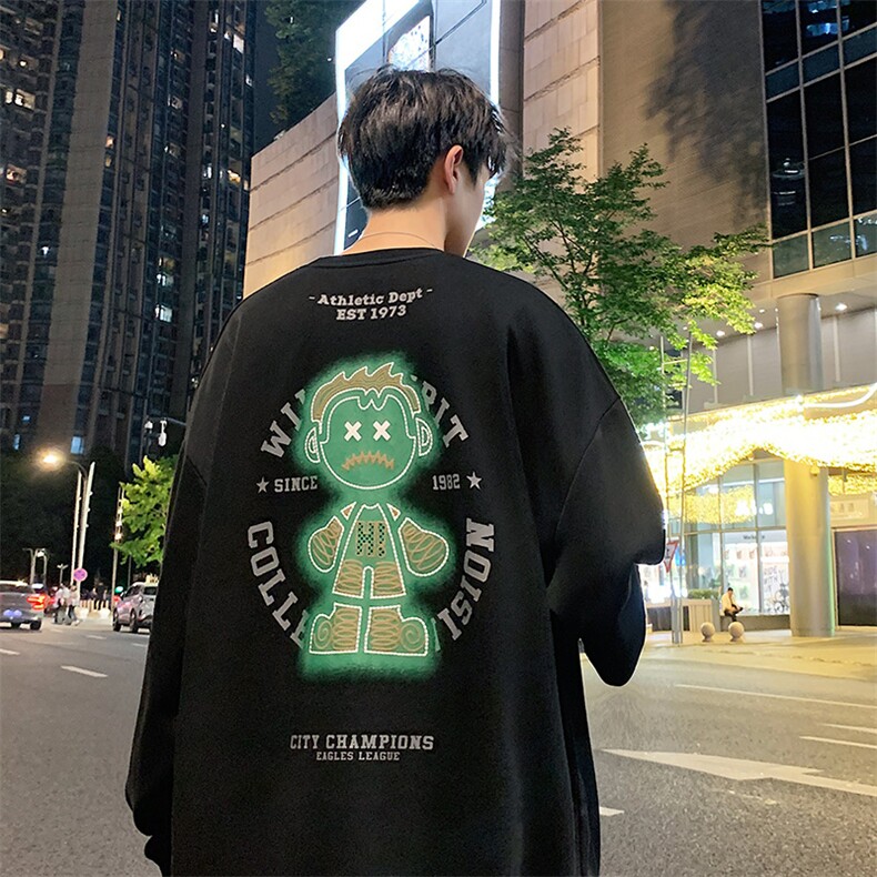 春秋新款牛奶丝圆领港风卫衣男女休闲百搭MYY-W6020-P45控69,男装卫衣,星座717