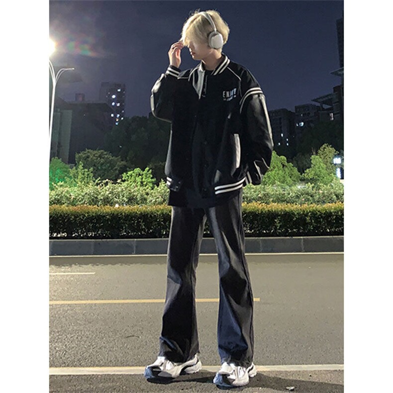 美式hiphop牛仔裤修身直筒微喇叭裤,男装牛仔裤,星座310A-4