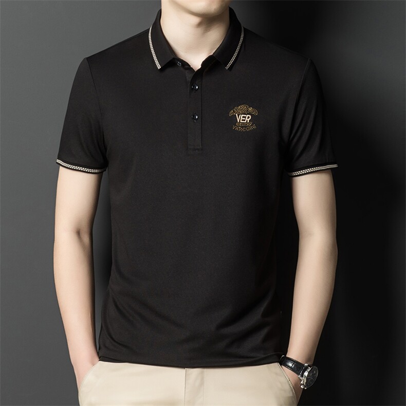 2023新款男士t恤短袖中老年运动服套装夏季冰丝宽松休闲polo衫，男装T恤，电商B212（原钱塘6029）