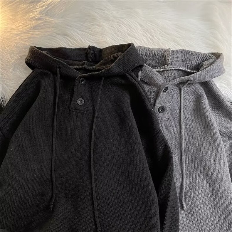 连帽毛衣男日系慵懒风复古宽松线衣针织外套1001-1-M550-P48,男装针织衫/毛衣,星座1001-1