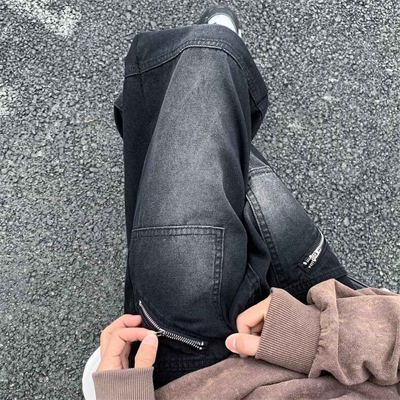 B221美式ins高街小众多口袋休闲拉链工装裤LK23043-P65控88,男装休闲裤,电商B221