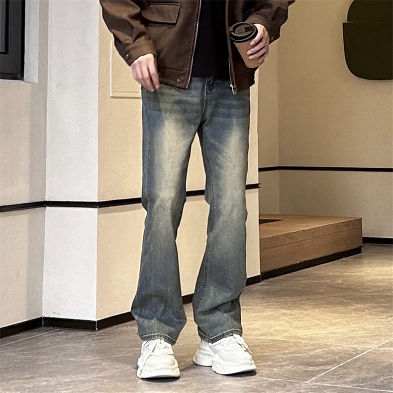 秋冬美式复古牛仔裤高街休闲裤男款微喇叭长裤1412-2/992/P65,男装休闲裤,星座1412-2
