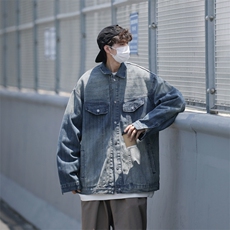 日系复古工装牛仔外套男春秋季宽松休闲ins潮流夹克W5124-P73，男装夹克，星座512-2