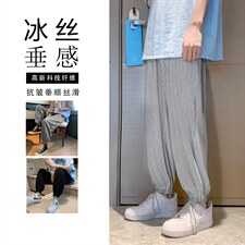 2023新款冰丝九分裤男宽松夏季薄款速干休闲九分裤2011-特批32,男装休闲裤,星座718-1