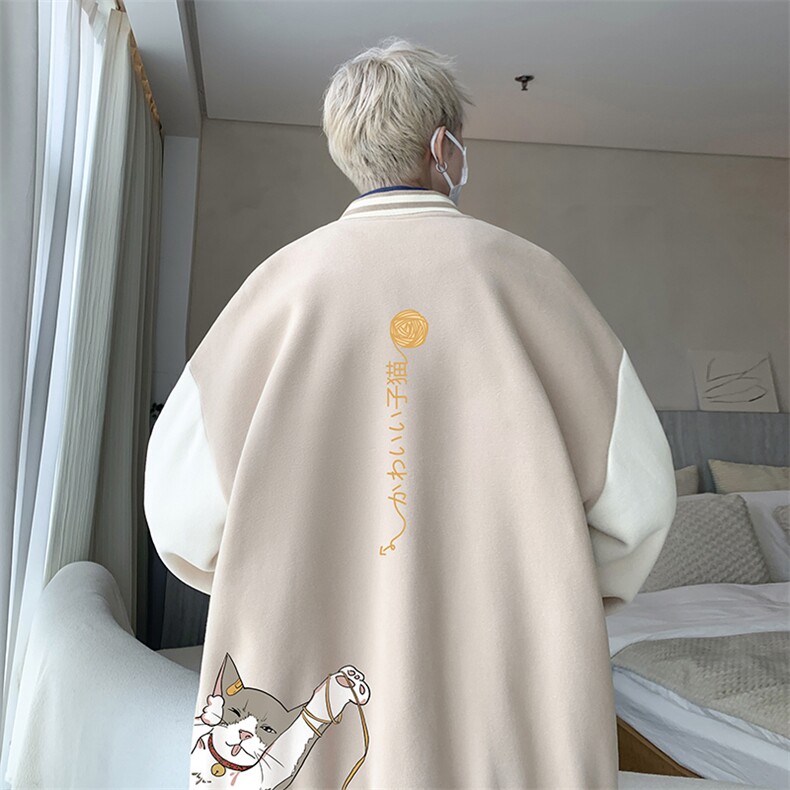 摇粒绒棒球服男大码开衫卫衣男夹克BF86013-P65,男装夹克,电商A040