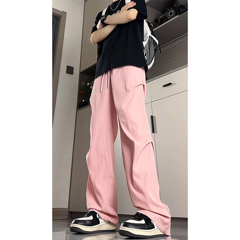 美式褶皱西裤降落伞兵工装男夏薄款休闲裤冰丝速干阔腿裤KZ045P35,男装休闲裤,电商B312