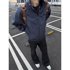 现货26春装美拉德立领飞行夹克纯色复古廓形高街棒球服外套，男装夹克，电商A486