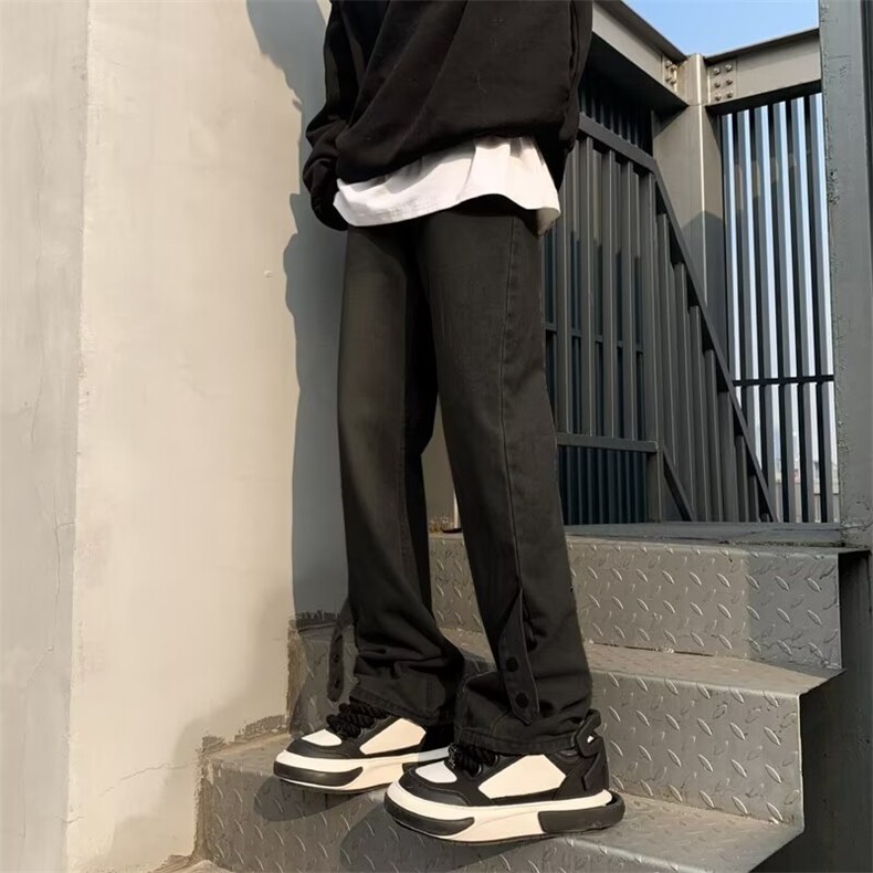 黄泥牛仔裤男款冬季直筒宽松潮牌工装裤子K1082-P40,男装牛仔裤,星座1109-3