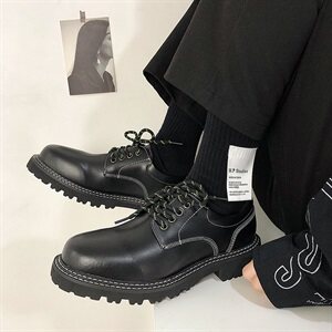 秋季韩版chic小众厚底皮鞋男潮流休闲低帮男鞋B253-1382-P105图片