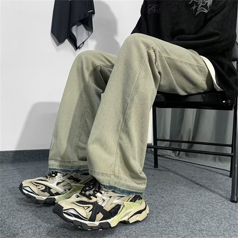 牛仔裤男美式街头hiphop裤子男ins潮欧美高街宽松直筒裤N2892-P40,男装牛仔裤,星座1008-1