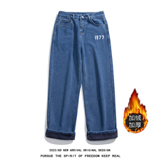 k817J-P55-限价78-M-5XL加绒得物美式牛仔裤白底大码长裤阔腿，男装牛仔裤，星座103A