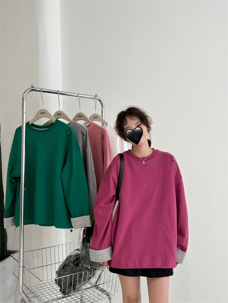 7225-1翻边卫衣，女装卫衣/绒衫，续加 XJ