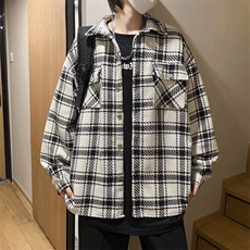 格子外套男港风潮百搭宽松休闲夹克ins青年韩版潮牌上衣J3340-P57，男装夹克，星座1008