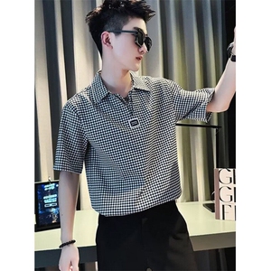青少年短袖POLO衫男T恤2025男装上衣痞帅夏装衣服半袖帅tT371,用碎布搭配衣服图片