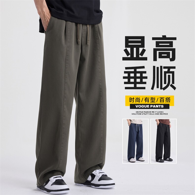 美式莱赛尔运动裤男2026新款潮牌直筒宽松休闲百搭长裤Z2616-P50,女装休闲裤,星座509