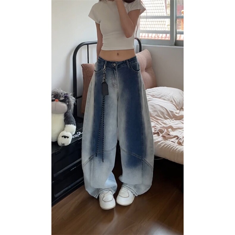 渐变色牛仔裤男女同款长裤A53-P50,男装牛仔裤,电商D312