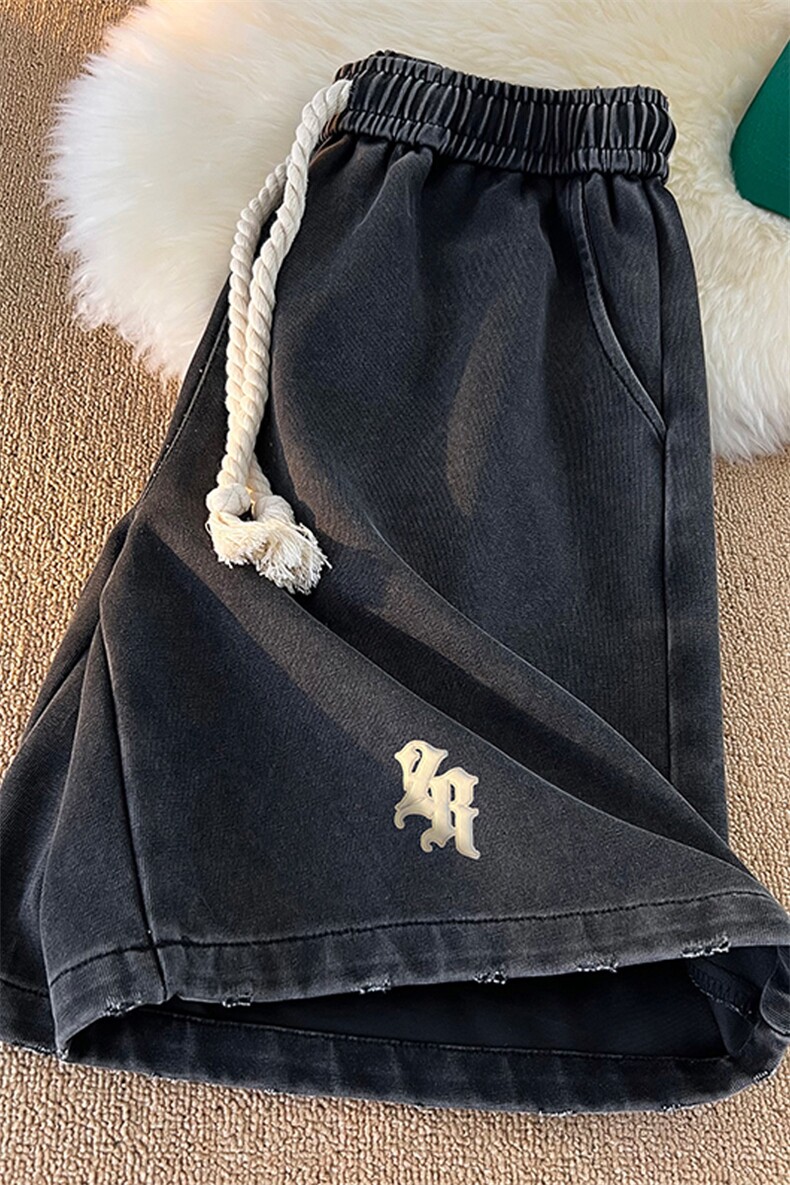 发泡印花320g水洗短裤!立体腰包边包条抖音直播水洗做旧短裤男,男装休闲裤,电商B367
