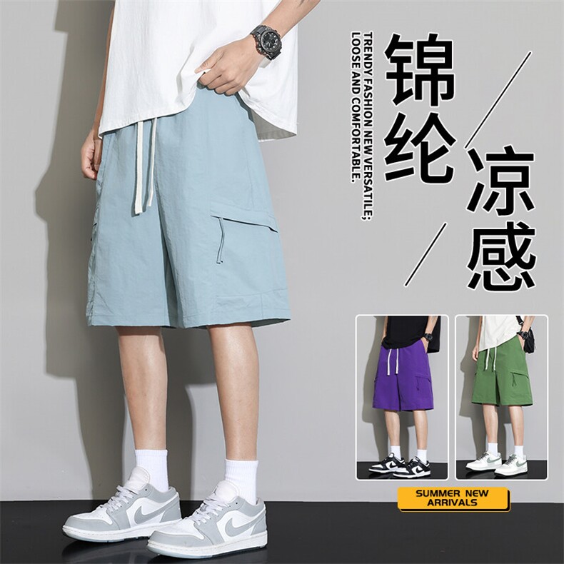 抖音品质冰丝夏季2025年新款男生美式男裤A146-GY252特p22量大优,男装休闲裤,HDA146