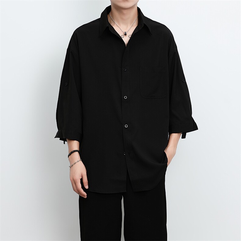 港风大码美式vibe潮牌痞帅翻领长袖衬衫男XZ213-CS8810-P45控58,男装衬衫,星座213