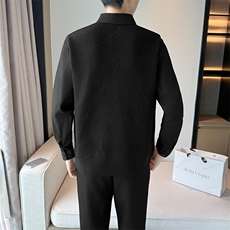 2025抖音男士假两件卫衣衬衫领新款刺绣针织打底衫CS23--P68，男装T恤，电商B278