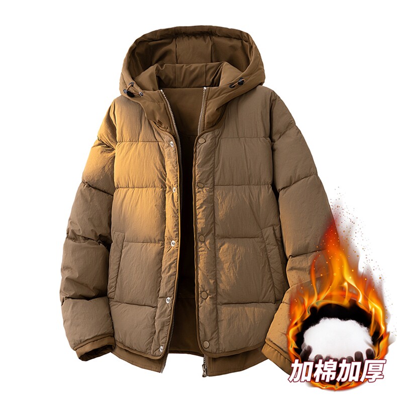 日系复古假两件连帽棉衣男冬季宽松情侣冬季棉服M0829-P103,男装棉衣,星座308B-2