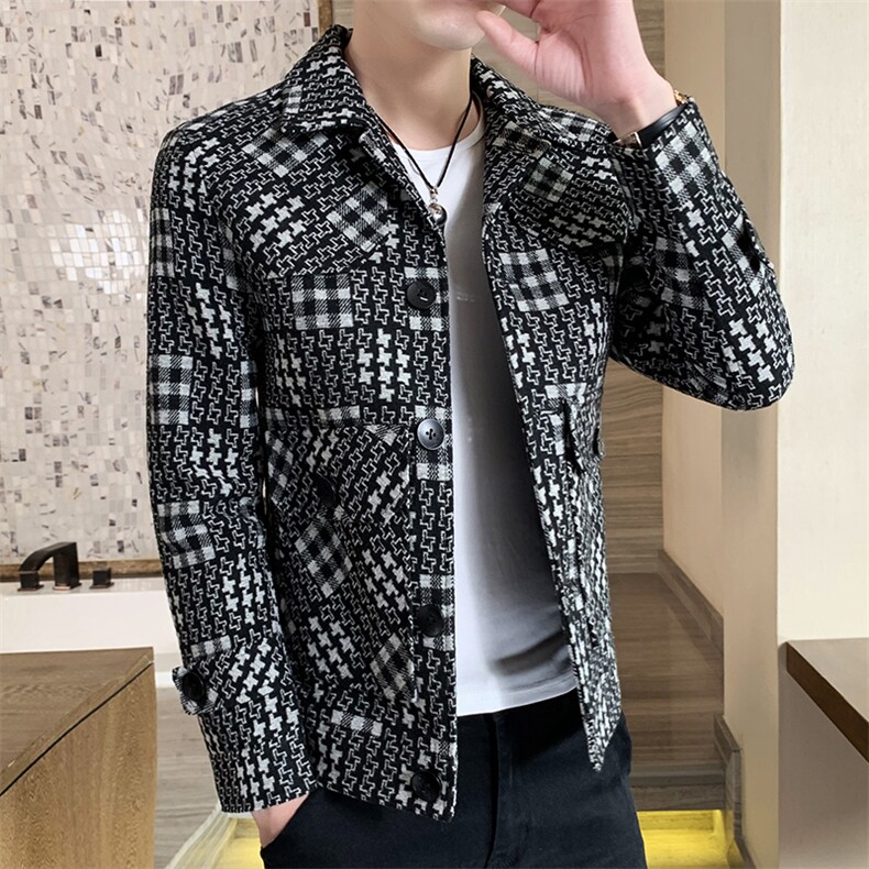 秋冬新品男士休闲百搭毛呢夹克外套1217-JK083-P90图片