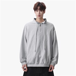 卫衣男春季新款港风宽松提花大码长袖T套头上衣WY9975-特P42图片