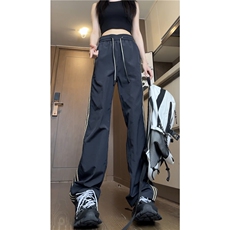 抖音品质夏季新款透气冰丝条纹宽松休闲裤B315-K24153-特p35控68，男装休闲裤，电商B315