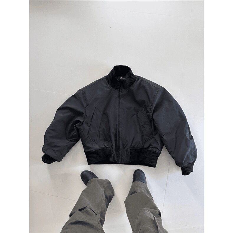 韩版潮流立领棒球服棉服帅百搭面包服廓形飞行员高级外套1035P85,男装棉衣,电商D256-2(原A064-2)