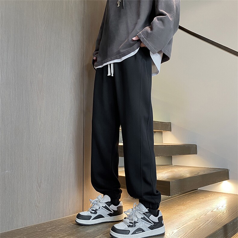 华棉纯色束脚卫裤男秋季宽松休闲运动裤K821特P40,男装休闲裤,电商A309