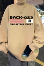 23冬季新款时尚百搭字母印花高领毛衣M6942P55控78，男装针织衫/毛衣，电商A268A