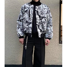 褶皱肌理双面穿棒球服男款春秋季复古宽松休闲夹克外套MY310，男装夹克，星座1116A（原606A-3）
