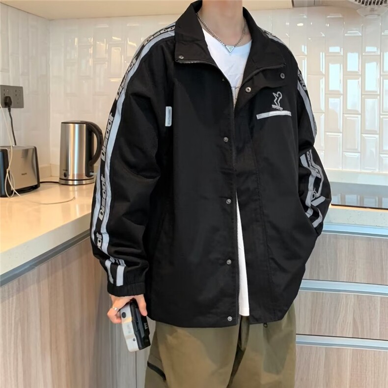 工装夹克2023秋季潮牌外套男潮流ins休闲宽松帅气上衣W3614-P52,男装夹克,星座512-2