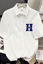 1港风短袖衬衫情侣大码M-5XL中性风网红短袖衬衫DSC7767特P35控58，男装T恤，星座226-2