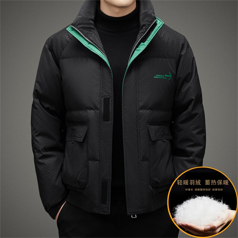 V2309钱塘2020-3秋冬新款男士羽绒服外套立领宽松休闲面包服P220,男装羽绒服,钱塘207-3