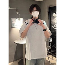 万针全刺绣工艺抖音得物高品质260克重磅纯棉双纱美式高街短袖T恤，男装T恤，电商A486-1