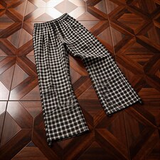 美式高街潮牌男女泡泡格子休闲裤直筒宽松慵懒显瘦阔腿休闲长裤子，男装休闲裤，电商A443