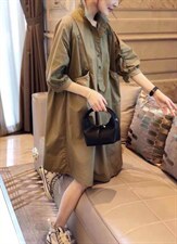 新款欧范洋气大口袋设计百搭连衣裙，女装连衣裙，L·H·X