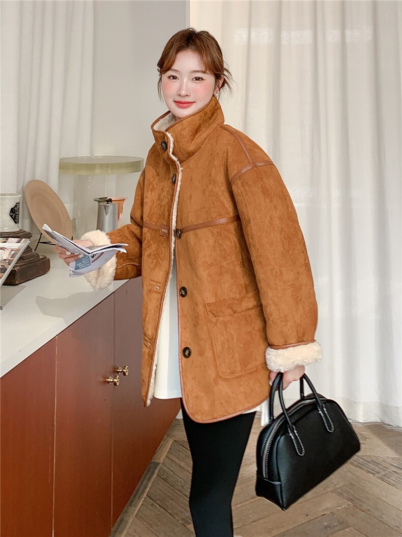 秋冬款新品-双面穿韩版皮毛一体外套ZB187-112-P195-K258，女装皮草，浙宝187