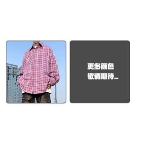 6001-P45 2025新款春秋季格子外套衬衫男长袖日系复古潮牌痞帅图片