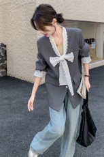 现货主推花边西装210-99118-P145-K2182025年秋季，女装西装，韩蜜菓